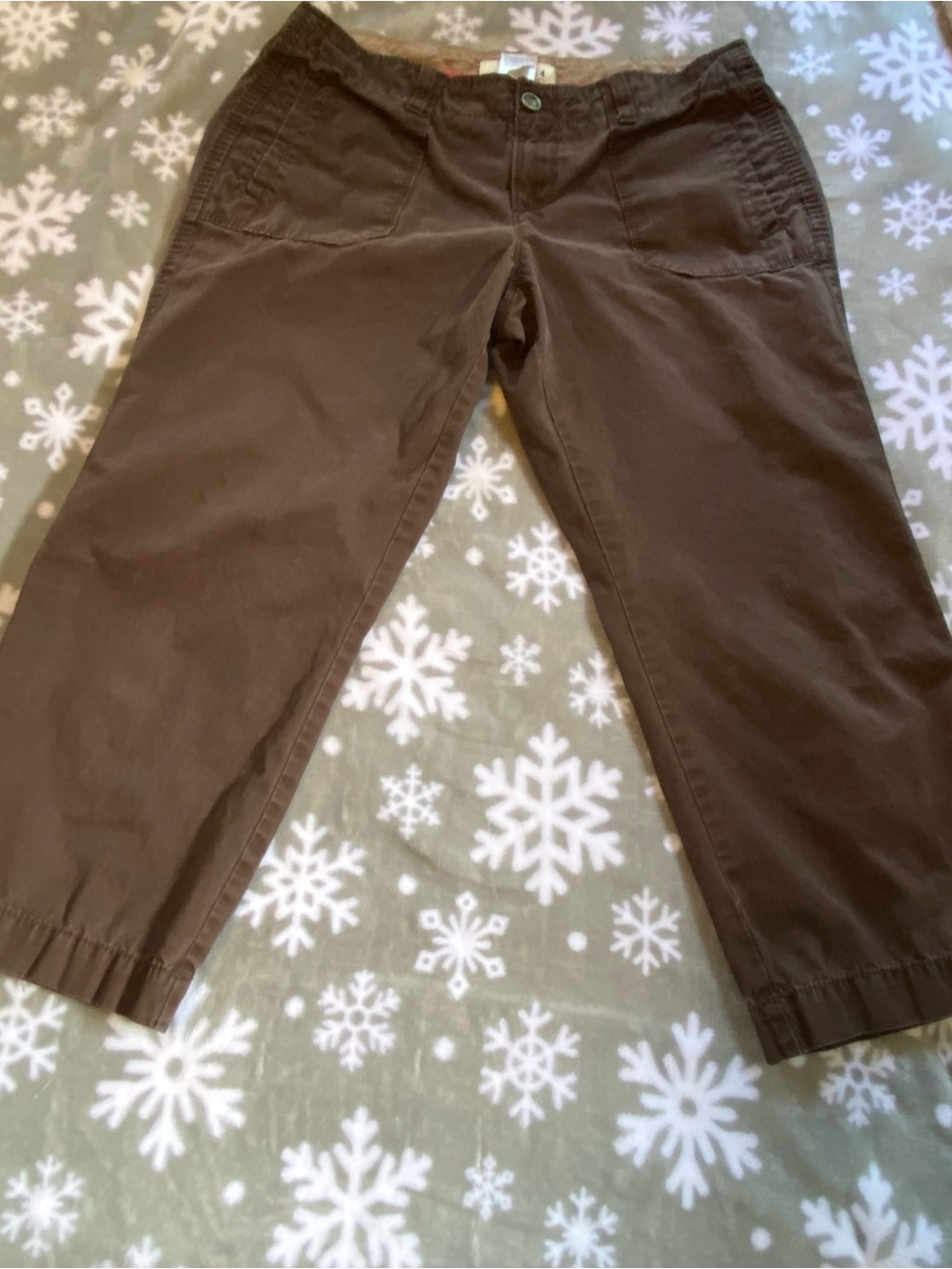 Women’s Old Navy Casual Brown Capri Pants with Elastic Hem
